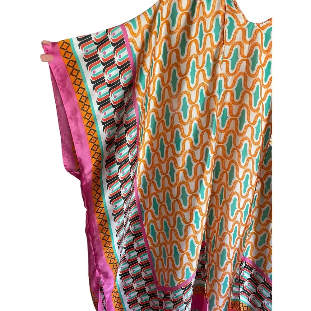 Boho Beach‎ Kimono Cover-Up | Vibrant Multicolor Print | One Size